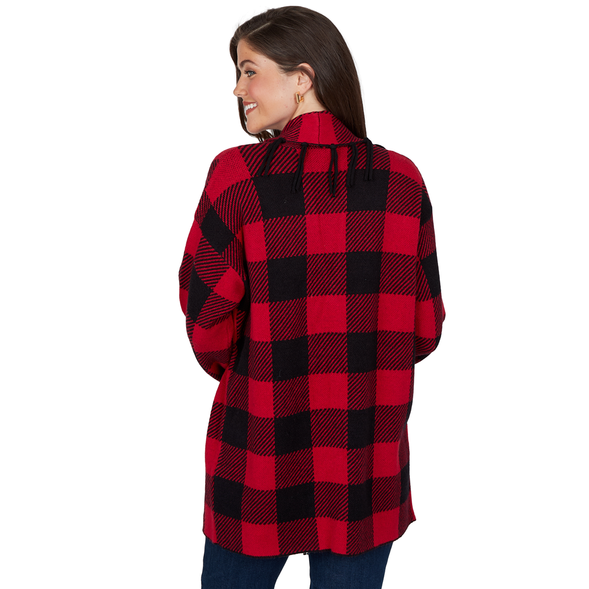 Womens Ruby Rd. Mysterious Romance Buffalo Plaid Cardigan