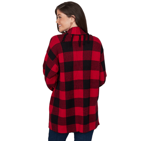 Womens Ruby Rd. Mysterious Romance Buffalo Plaid Cardigan