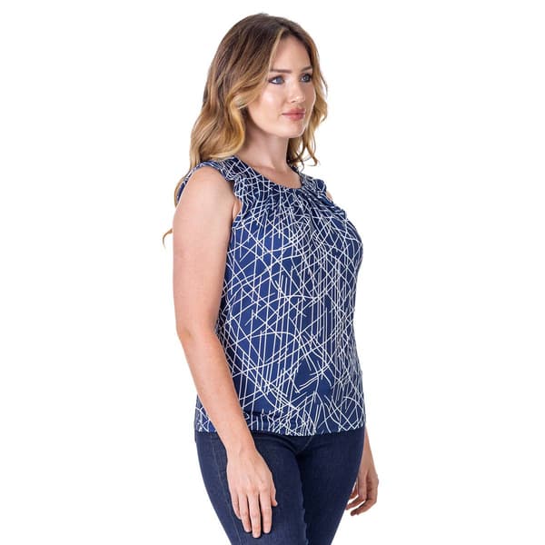 Womens 24/7 Comfort Apparel Abstract Sleeveless Blouse