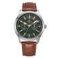 Mens Caribbean Joe Silver-Tone Green Dial Watch - CJ7156SL - image 1