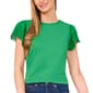 Womens Cece Short Crochet Sleeve Crew Neck Blouse - image 1