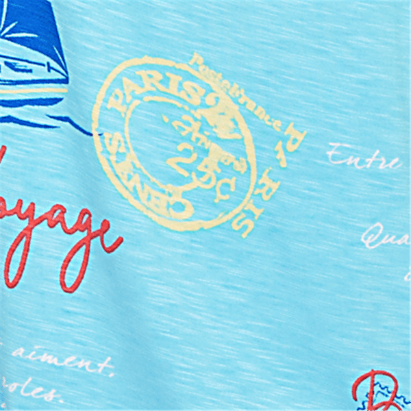 Womens Ruby Rd. Set Sail Short Sleeve Bon Voyage Graphic Tee