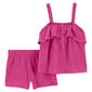 Toddler Girl Carter''s&#40;R&#41; Solid Crinkle Jersey Tank Shorts Set - image 1