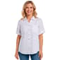 Plus Size Emily Daniels Elbow Sleeve Dot Button Front Blouse - image 1