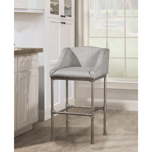 HH2 Home Dillon Low Profile Wingback Grey Counter Height Stool