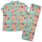 Womens White Orchid Short Sleeve Gardens Floral Pajama Set - image 2