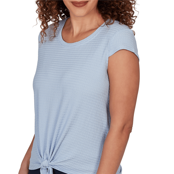 Petite Emaline Sapphire Serenade II Cap Sleeve Textured Blouse