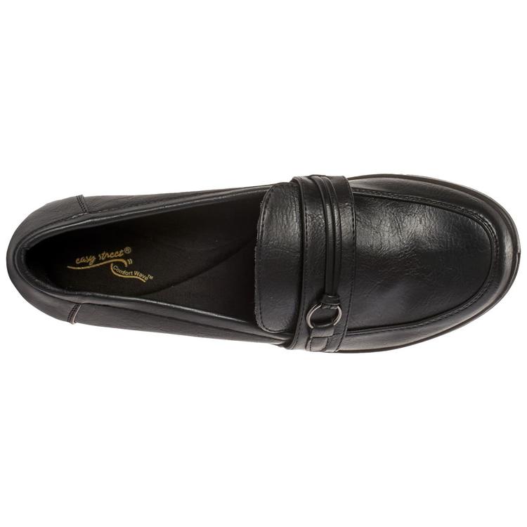 Womens East Street Harlow Black Smooth Loafers
