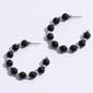 Ashley Cooper(tm) Rhodium-Tone Beaded Hoop Earrings - image 1
