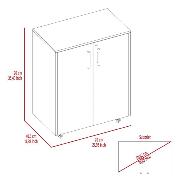 FM FURNITURE Lewis Black Wengue Storage Cabinet Base