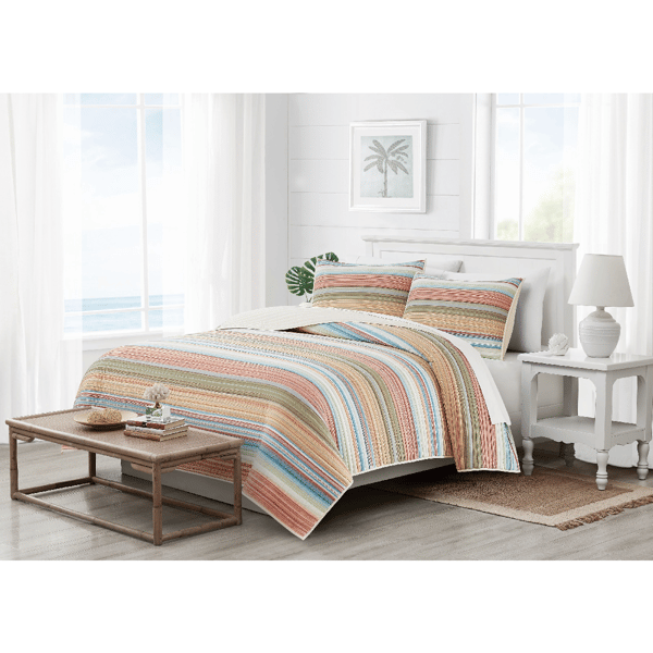 Oceanfront Resort Palm Beach Yarn Dye Stripe 3pc. Quilt Set