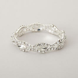 Rosa Rhinestones Crystal Basket Weave Stretch Bracelet