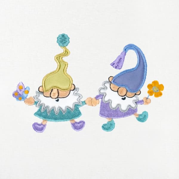 Linum Home Textiles 2pc. Spring Gnomes Embroidered Hand Towels