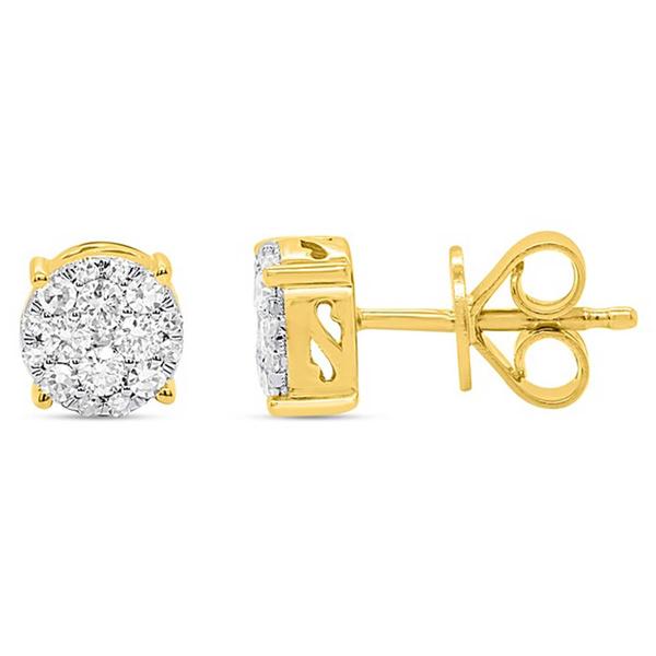 Nova Star(R) Gold Plated 1/2ctw. Lab Grown Diamond Cluster Earrings - image 