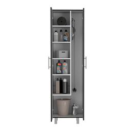 FM FURNITURE Norway Black Broom Closet Pantry