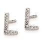 Pure Fire 14kt. White Gold Diamond Letter L Initial Post Earrings - image 3