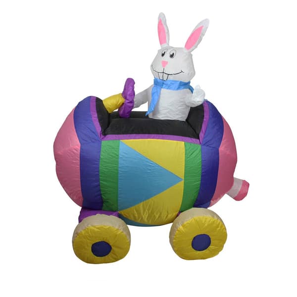 Northlight Seasonal 4' Inflatable Easter Bunny Driving Decoration - image 