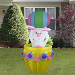 Northlight Seasonal 5.5ft Inflatable Easter Bunny Basket Decor