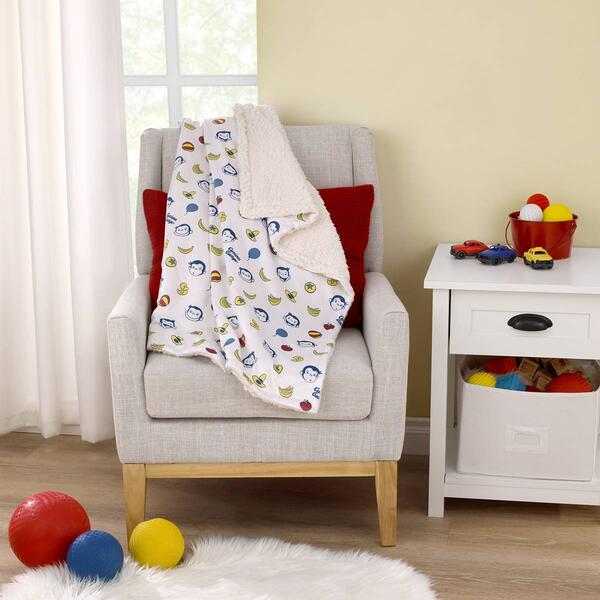 NBC Curious George Sherpa Baby Blanket