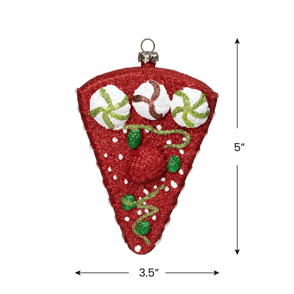 Northlight Glittered Strawberry Cake Slice Christmas Ornament