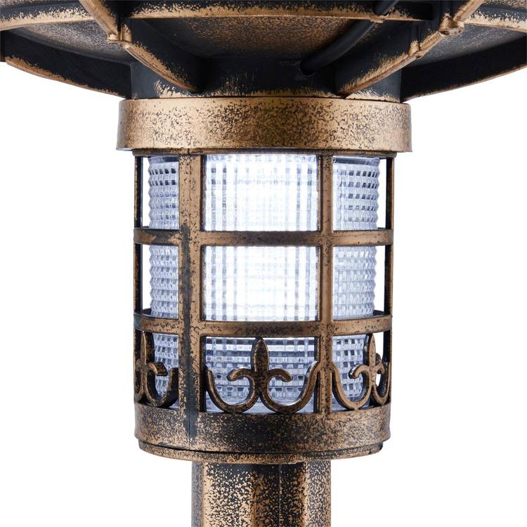Alpine Solar LED Pesdestal Birdbath w/ Planter