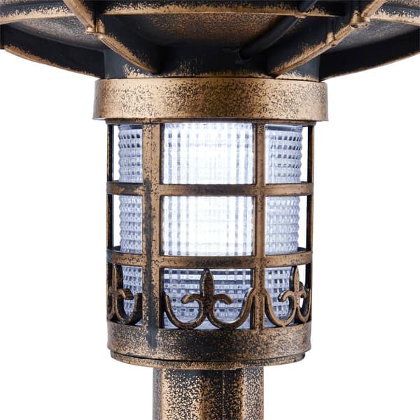 Alpine Solar LED Pesdestal Birdbath w/ Planter