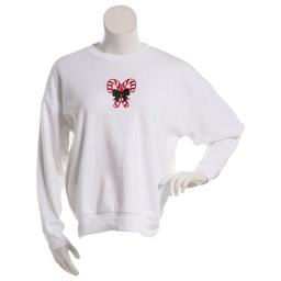 Juniors Rebel Veil Oversized Glitter Candy Cane Recipe Sweatshirt