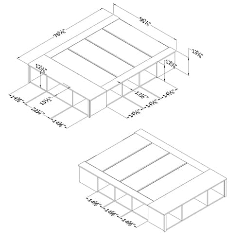 South Shore Flexible Full-Size Platform Bed with Storage