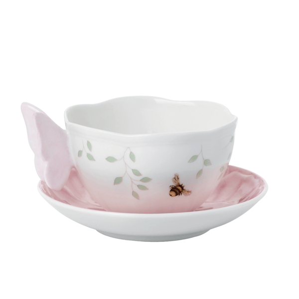 Lenox® Butterfly Meadow® Floral Pink Cup & Saucer - image 