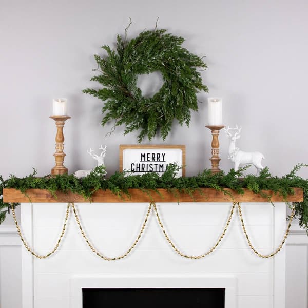 Northlight Seasonal Shiny and Matte Gold Beaded Christmas Garland