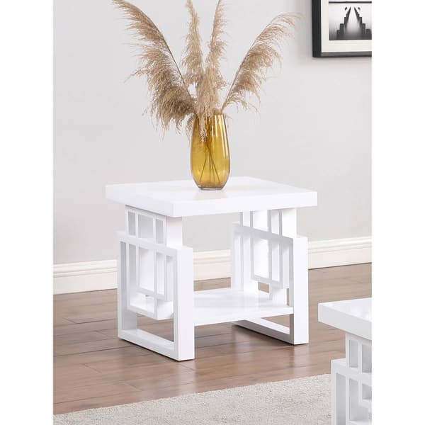 Coaster Rectangular End Table - High Glossy White - image 