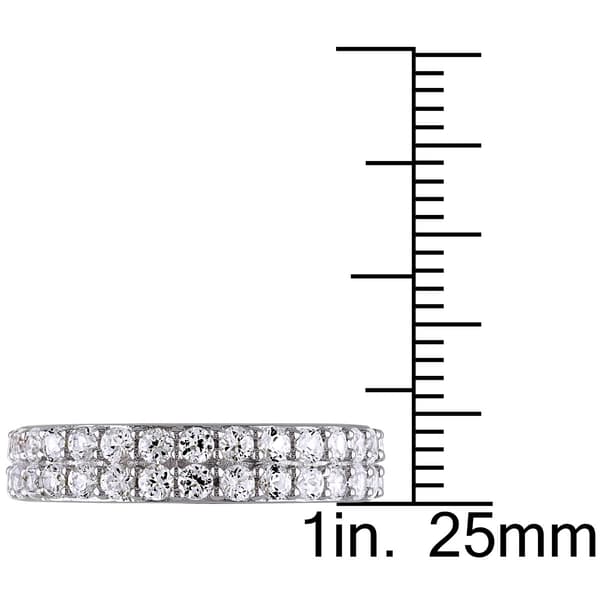 Gemstone Classics™ Sterling Silver White Sapphire Double Row Ring