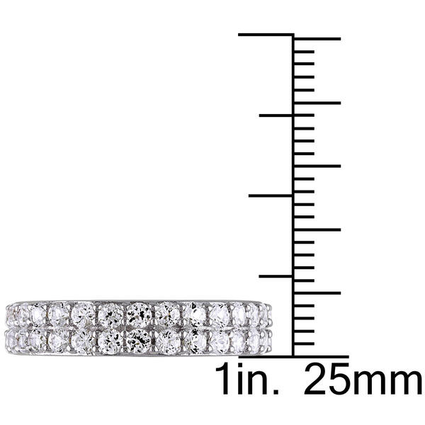 Gemstone Classics&#8482; Sterling Silver White Sapphire Double Row Ring