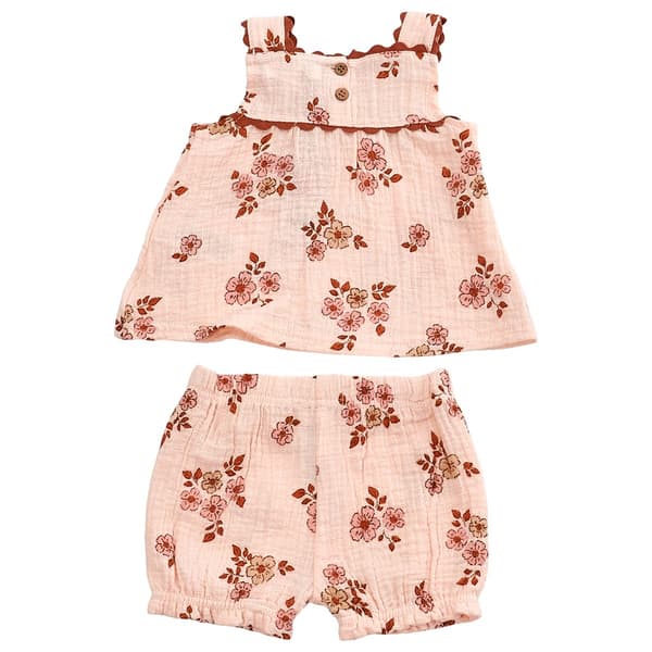 Baby Girl (NB-9M) Adley & Hudson® Floral Top & Shorts Set