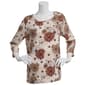 Plus Size Emily Daniels 3/4 Sleeve Neutral Outline Dahlias Tee - image 1