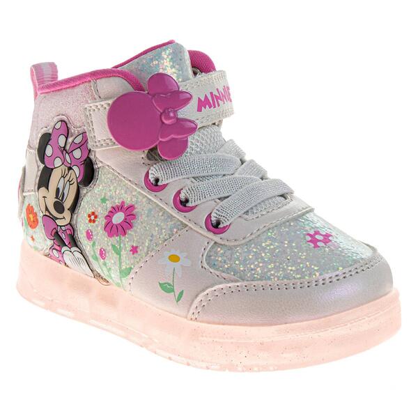 Little Girls Disney Minnie Mouse High Top Fashion Sneakers - image 