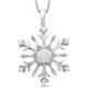 Sterling Silver White Sapphire Snowflake Pendant Necklace - image 1