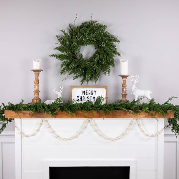 Northlight Seasonal 6ft. Cream Wooden Beads Christmas Garland