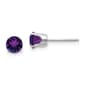 Gemstone Classics&#40;tm&#41; White Gold 5mm. Amethyst Stud Earrings - image 1