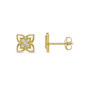 Brilliant Grown Gold-Plated Lab-Grown Diamond Floral Earrings - image 2