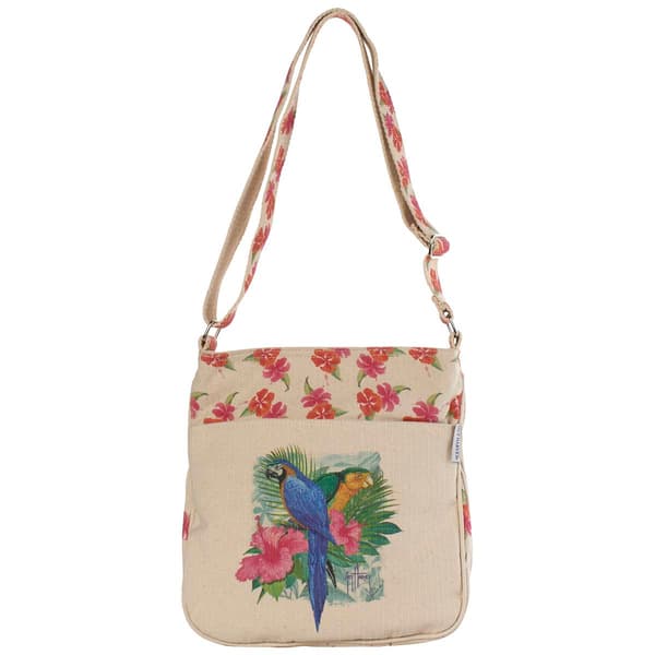 Caribbean Joe Tropical Parrots Crossbody - image 