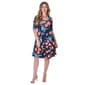 Womens 24/7 Comfort Apparel Floral Knee Length A-Line Dress - image 1