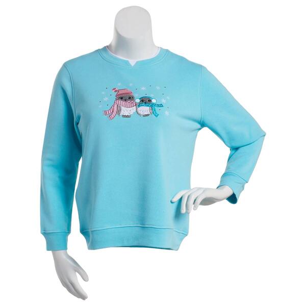 Womens Hasting & Smith Embroidered Snow Owl Sweatshirt - image 