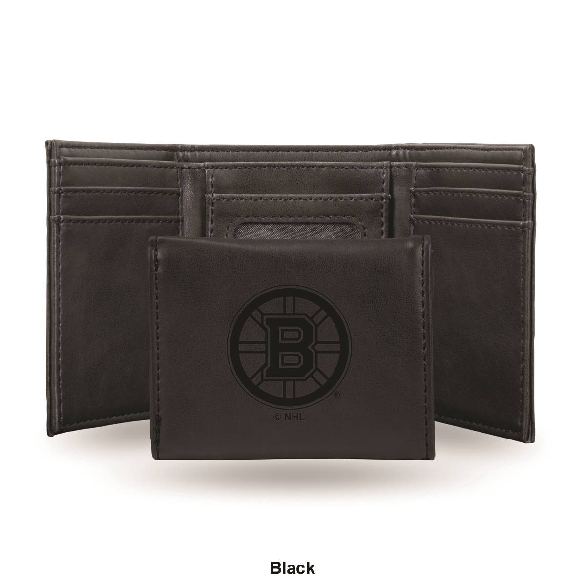 Mens NHL Boston Bruins Faux Leather Trifold Wallet