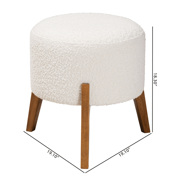 Baxton Studio Elkie Japandi Wood Ottoman Footstool