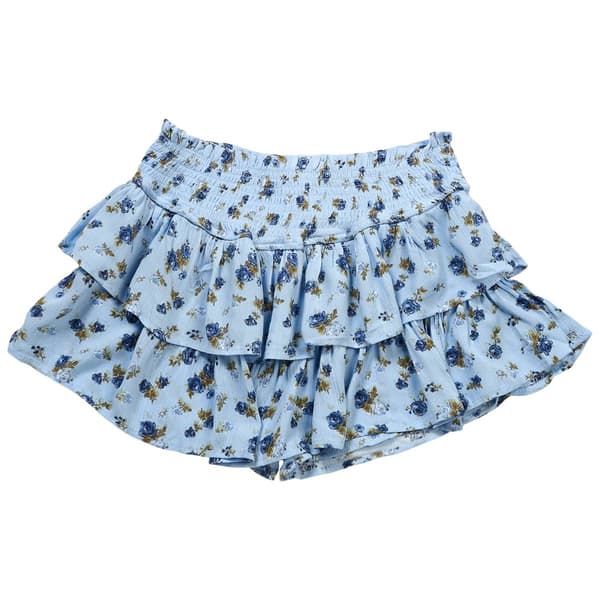 Girls (7-16) No Comment Floral Smocked Tiered Skort - image 