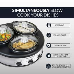 HomeCraft 1.5qt. Triple Slow Cooker