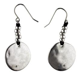 Bella Uno Silver Disc Drop Earrings