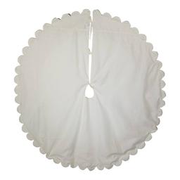Kurt S. Adler 60in. Scalloped Ivory Embroidered Tree Skirt