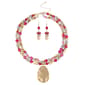 Ashley Cooper&#40;tm&#41; 2 Layer Fuchsia/Bronze Necklace & Earring Set - image 1